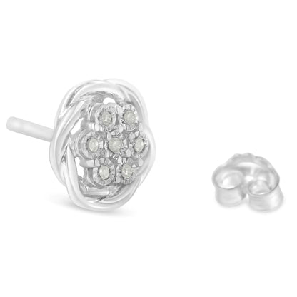 Silver Diamond Swirl Studs (1/6 cttw, I - J, I2 - 3) | Rings | Elegant Emulations Jewelry USA