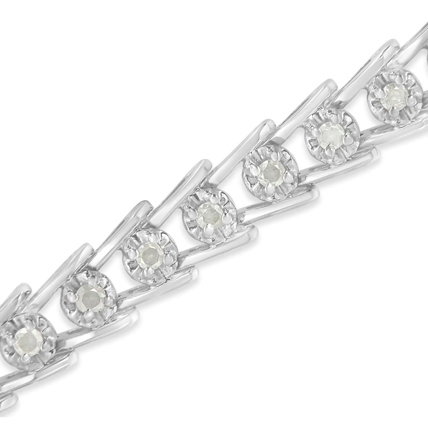 Silver Diamond Wavelet Bracelet (1cttw, I - J, I3) | Bracelets | Elegant Emulations Jewelry USA