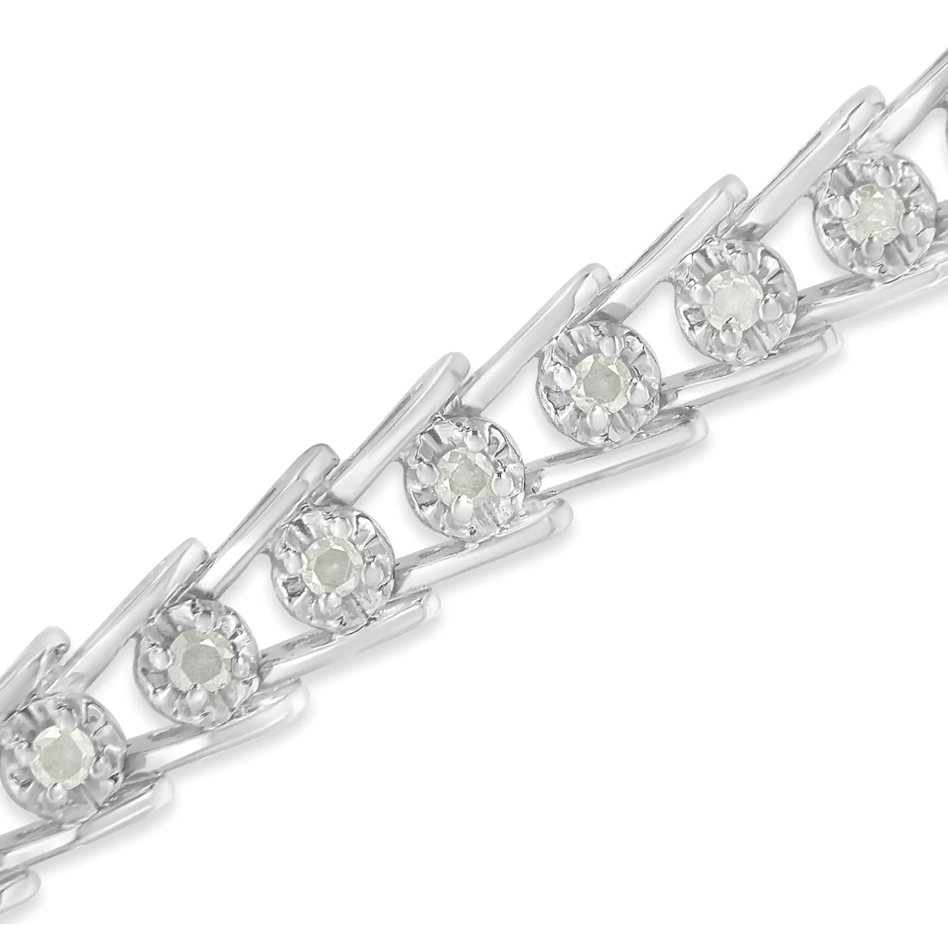 Silver Diamond Wavelet Bracelet (1cttw, I - J, I3) | Bracelets | Elegant Emulations Jewelry USA