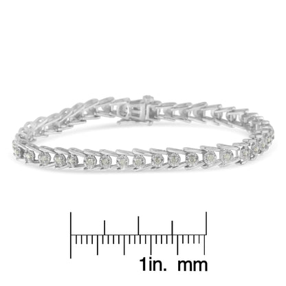 Silver Diamond Wavelet Bracelet (1cttw, I - J, I3) | Bracelets | Elegant Emulations Jewelry USA