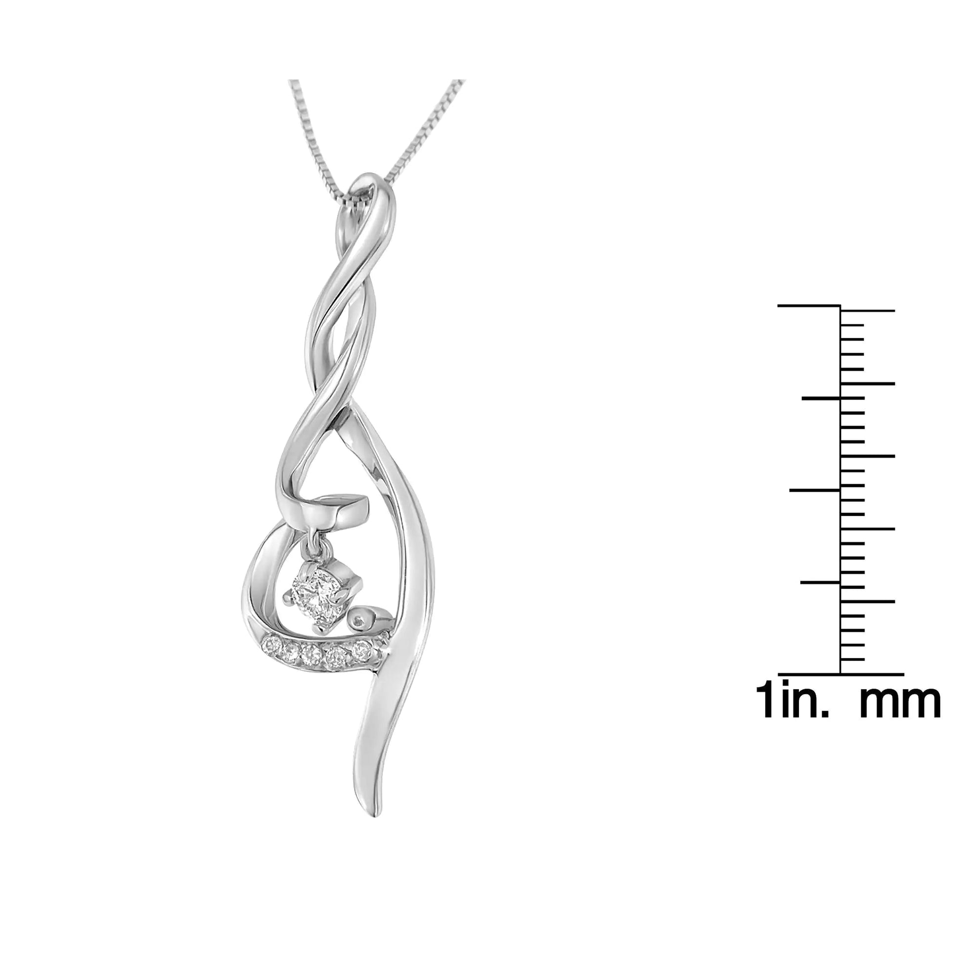 Spira 10K White Gold Diamond Swirl Necklace | Necklace | Elegant Emulations Jewelry USA