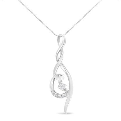 Spira 10K White Gold Diamond Swirl Necklace | Necklace | Elegant Emulations Jewelry USA