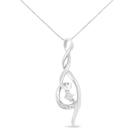 Spira 10K White Gold Diamond Swirl Necklace | Necklace | Elegant Emulations Jewelry USA