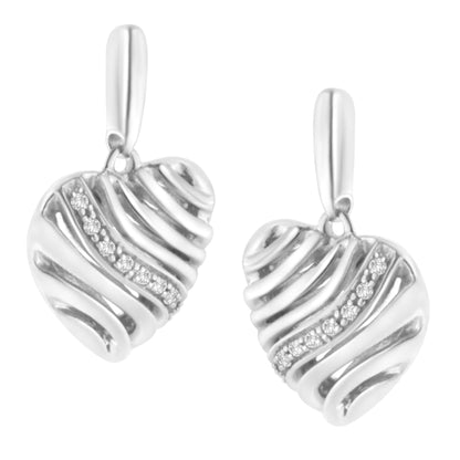 Sterling Pave Diamond Heart Earrings | Earrings | Elegant Emulations Jewelry USA