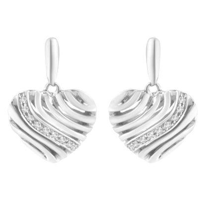 Sterling Pave Diamond Heart Earrings | Earrings | Elegant Emulations Jewelry USA