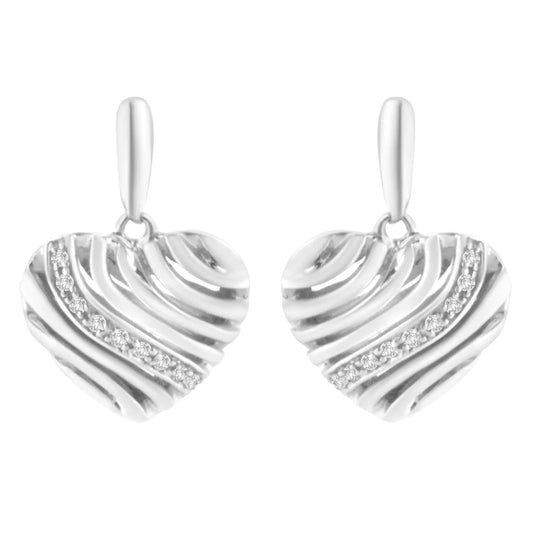 Sterling Pave Diamond Heart Earrings | Earrings | Elegant Emulations Jewelry USA