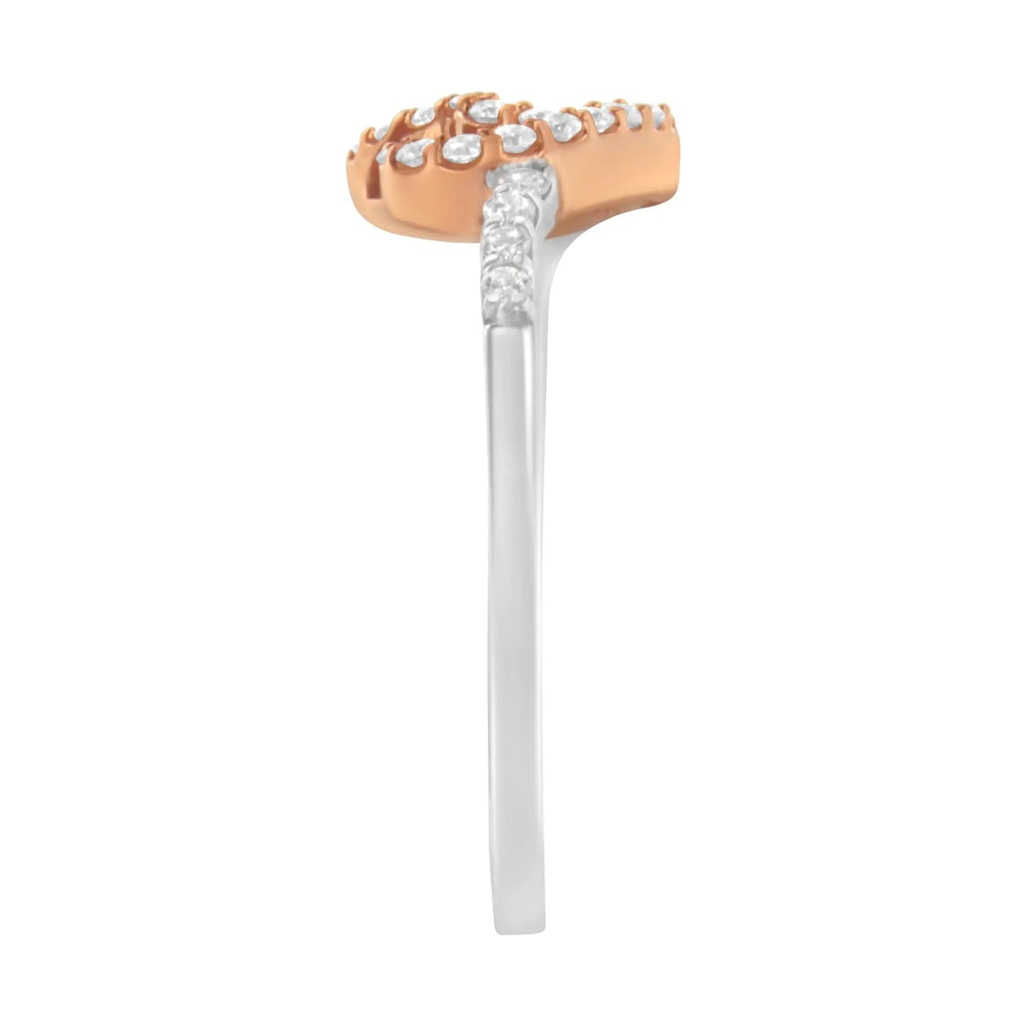 Sterling & Rose Gold Diamond Heart Ring | Rings | Elegant Emulations Jewelry USA