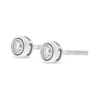 Sterling Silver 0.20 CTW Lab Diamond Bezel Studs | Earrings | Elegant Emulations Jewelry USA