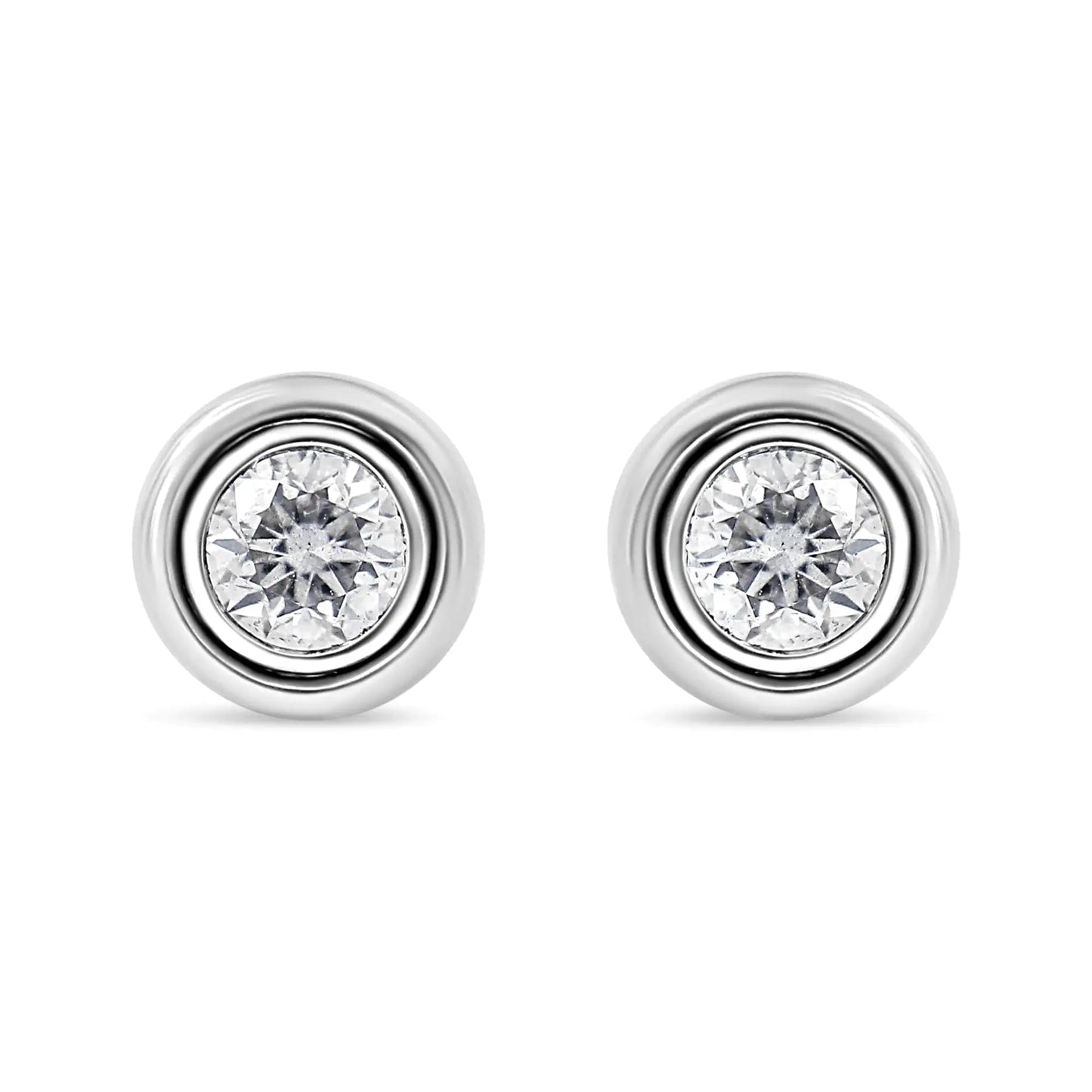 Sterling Silver 0.20 CTW Lab Diamond Bezel Studs | Earrings | Elegant Emulations Jewelry USA