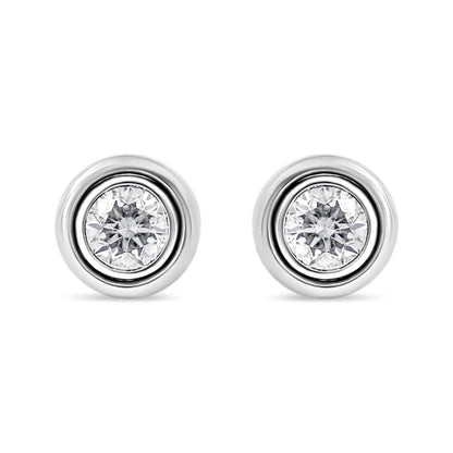 Sterling Silver 0.20 CTW Lab Diamond Bezel Studs | Earrings | Elegant Emulations Jewelry USA