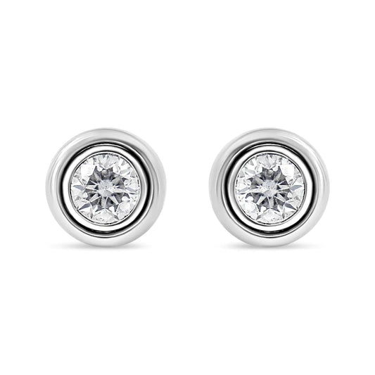 Sterling Silver 0.20 CTW Lab Diamond Bezel Studs | Earrings | Elegant Emulations Jewelry USA