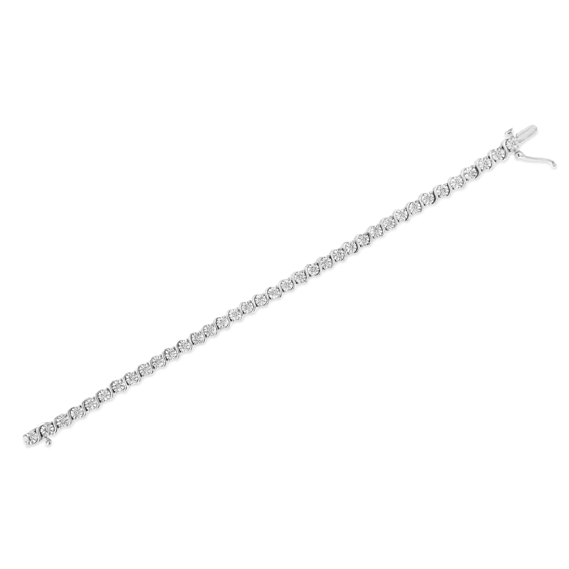 Sterling Silver 0.25 Ctw Diamond Tennis Bracelet - 7" | Bracelets | Elegant Emulations Jewelry USA