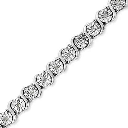 Sterling Silver 0.25 Ctw Diamond Tennis Bracelet - 7" | Bracelets | Elegant Emulations Jewelry USA