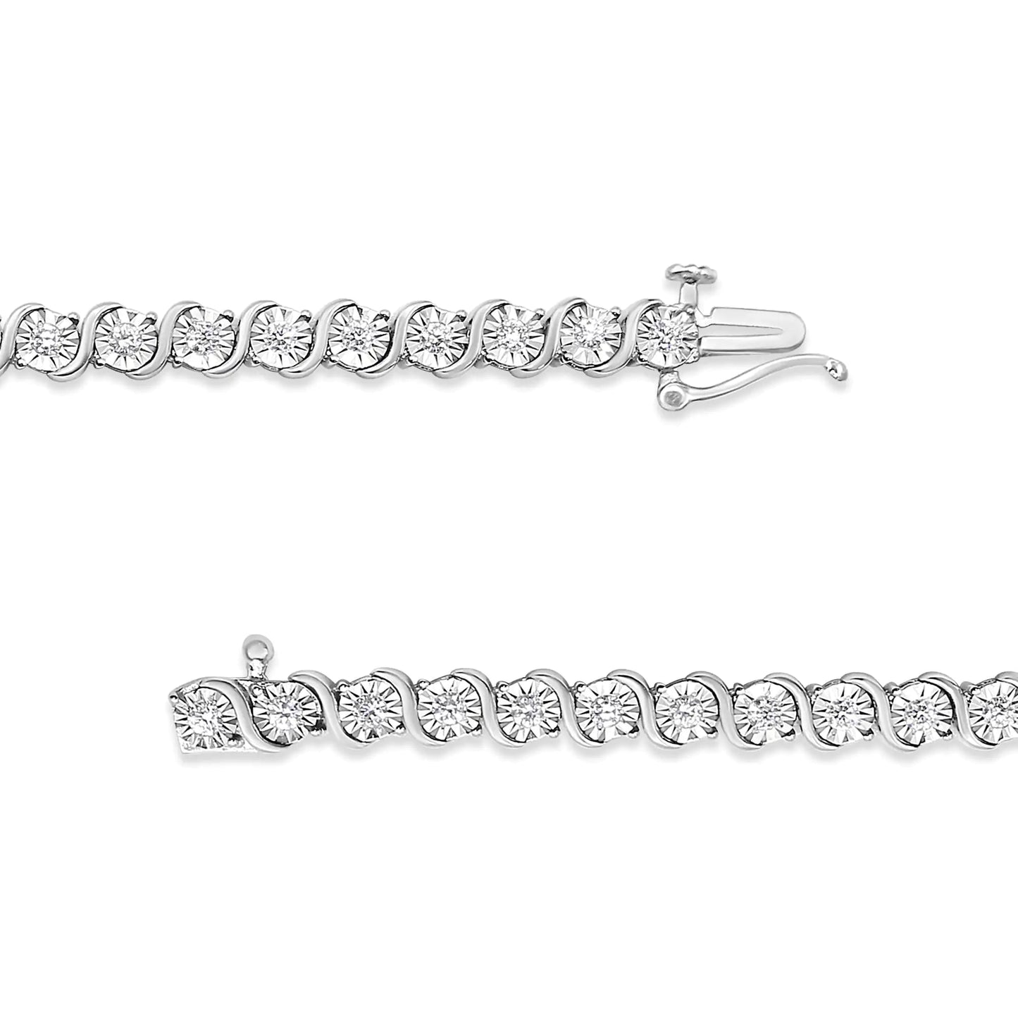 Sterling Silver 0.25 Ctw Diamond Tennis Bracelet - 7" | Bracelets | Elegant Emulations Jewelry USA