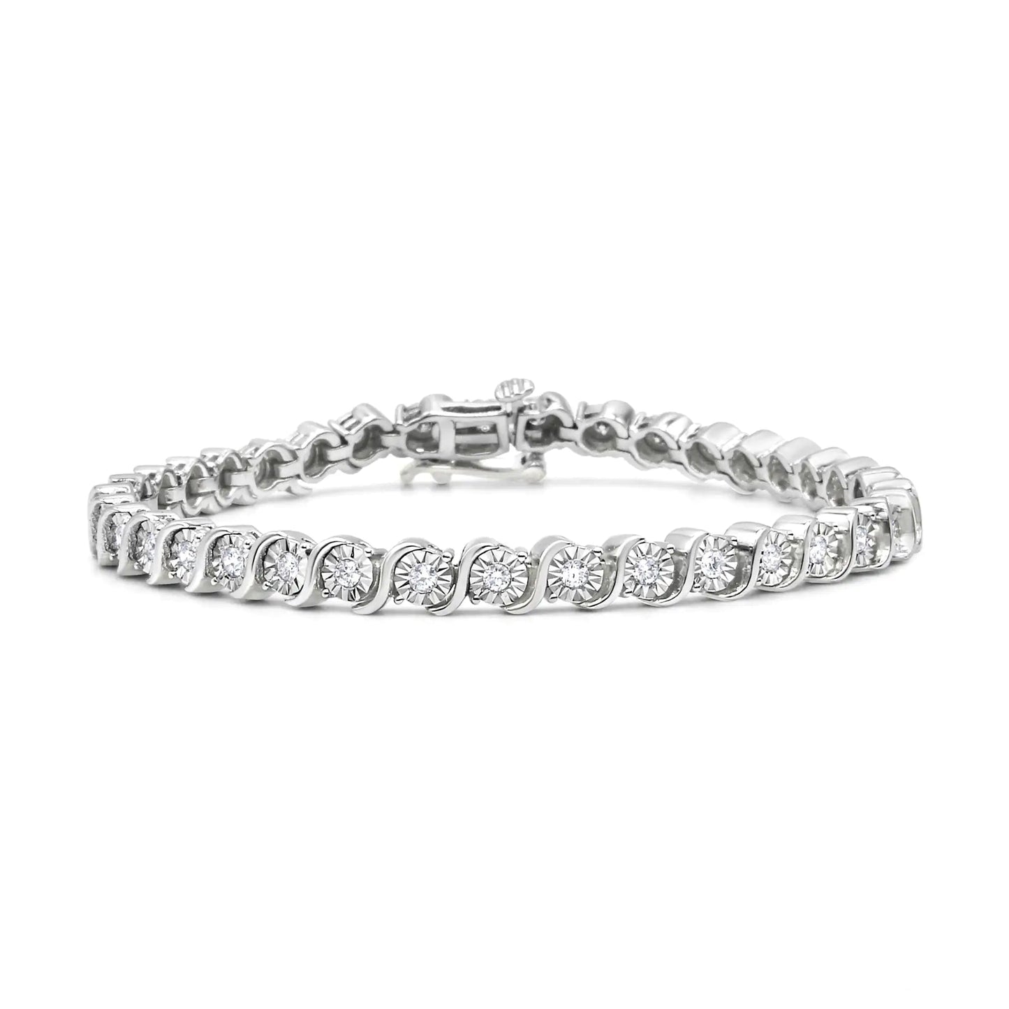 Sterling Silver 0.25 Ctw Diamond Tennis Bracelet - 7" | Bracelets | Elegant Emulations Jewelry USA
