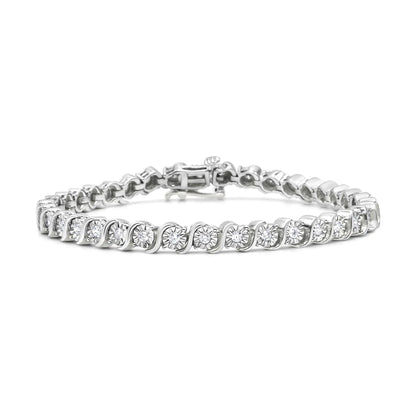 Sterling Silver 0.25 Ctw Diamond Tennis Bracelet - 7" | Bracelets | Elegant Emulations Jewelry USA