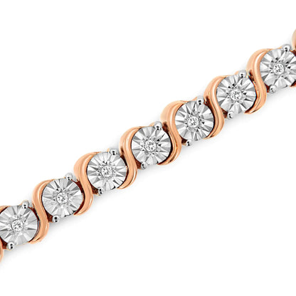 Sterling Silver 0.25 Ctw Diamond Tennis Bracelet - 7" | Bracelets | Elegant Emulations Jewelry USA