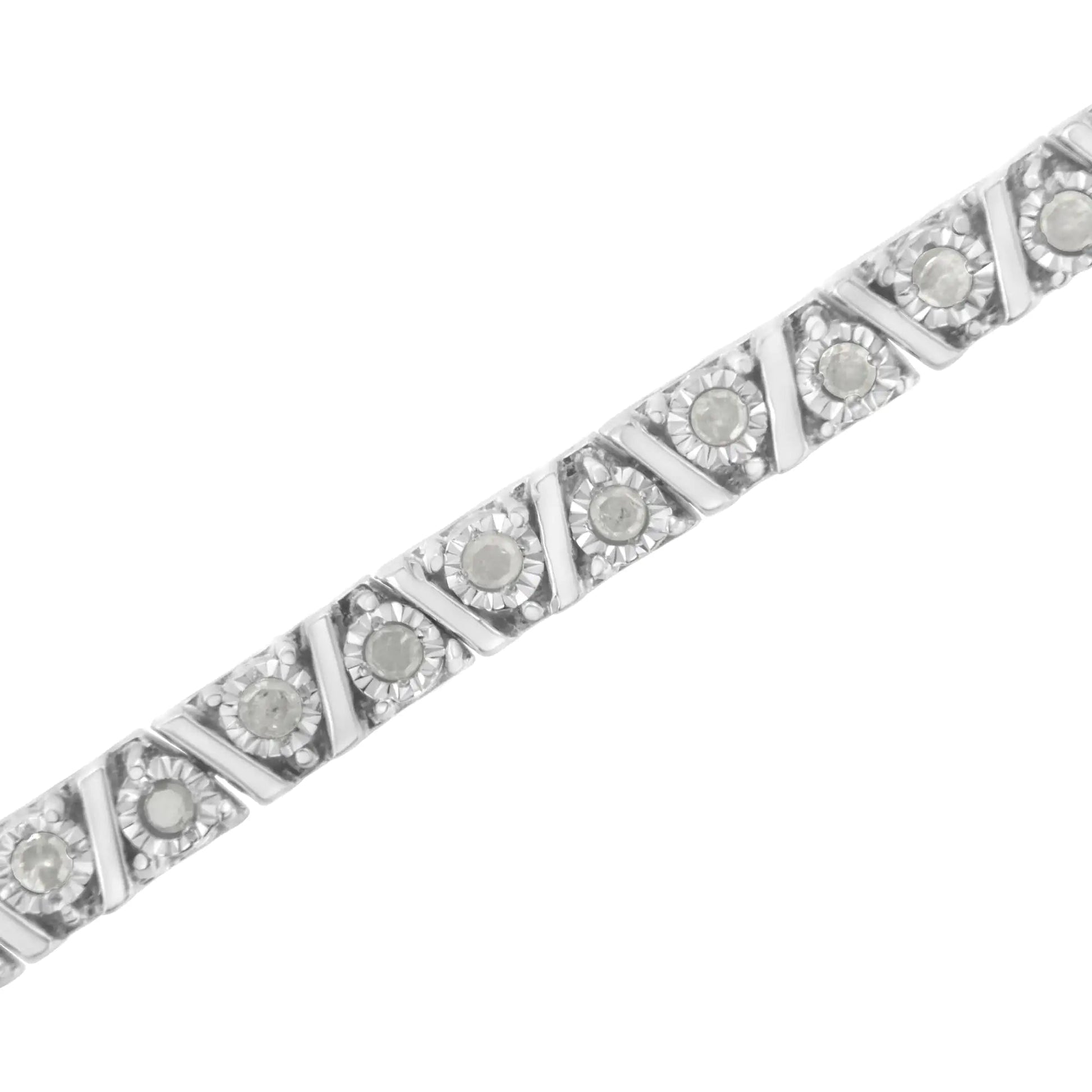 Sterling Silver 1 CT Diamond Zigzag Bracelet – Elegant Jewelry | Bracelets | Elegant Emulations Jewelry USA