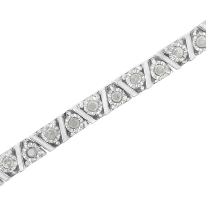 Sterling Silver 1 CT Diamond Zigzag Bracelet – Elegant Jewelry | Bracelets | Elegant Emulations Jewelry USA