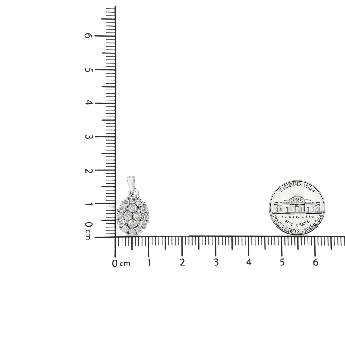 Sterling Silver 1.5 Cttw Diamond Cluster Oval Pendant 18" | Necklace | Elegant Emulations Jewelry USA