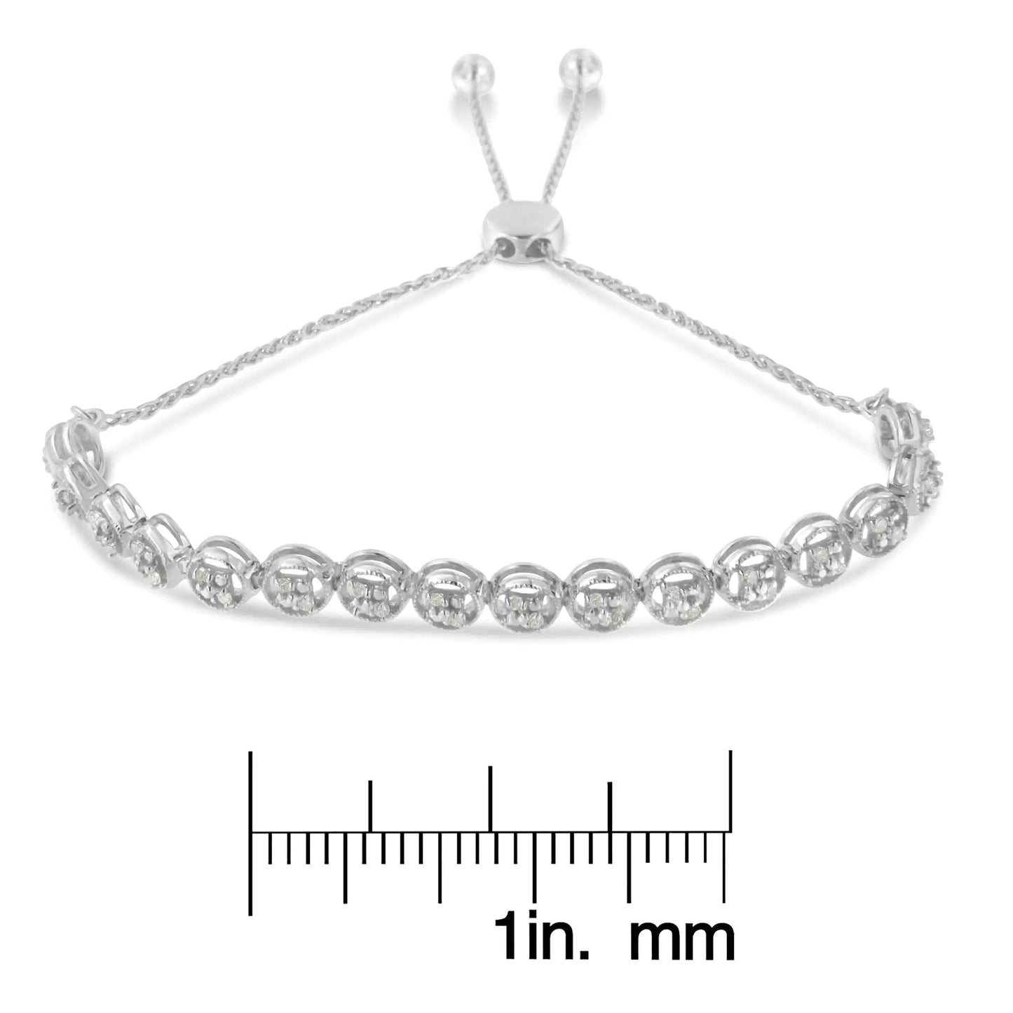 Sterling Silver .25ct Diamond Bolo Bracelet | Bracelets | Elegant Emulations Jewelry USA