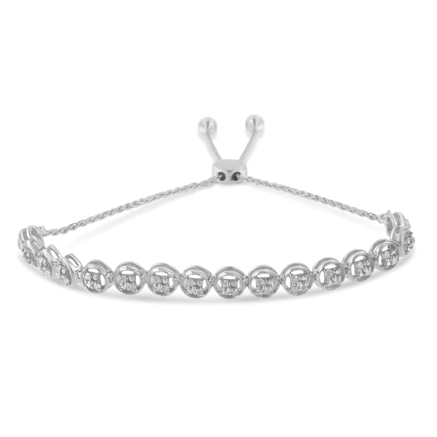 Sterling Silver .25ct Diamond Bolo Bracelet | Bracelets | Elegant Emulations Jewelry USA
