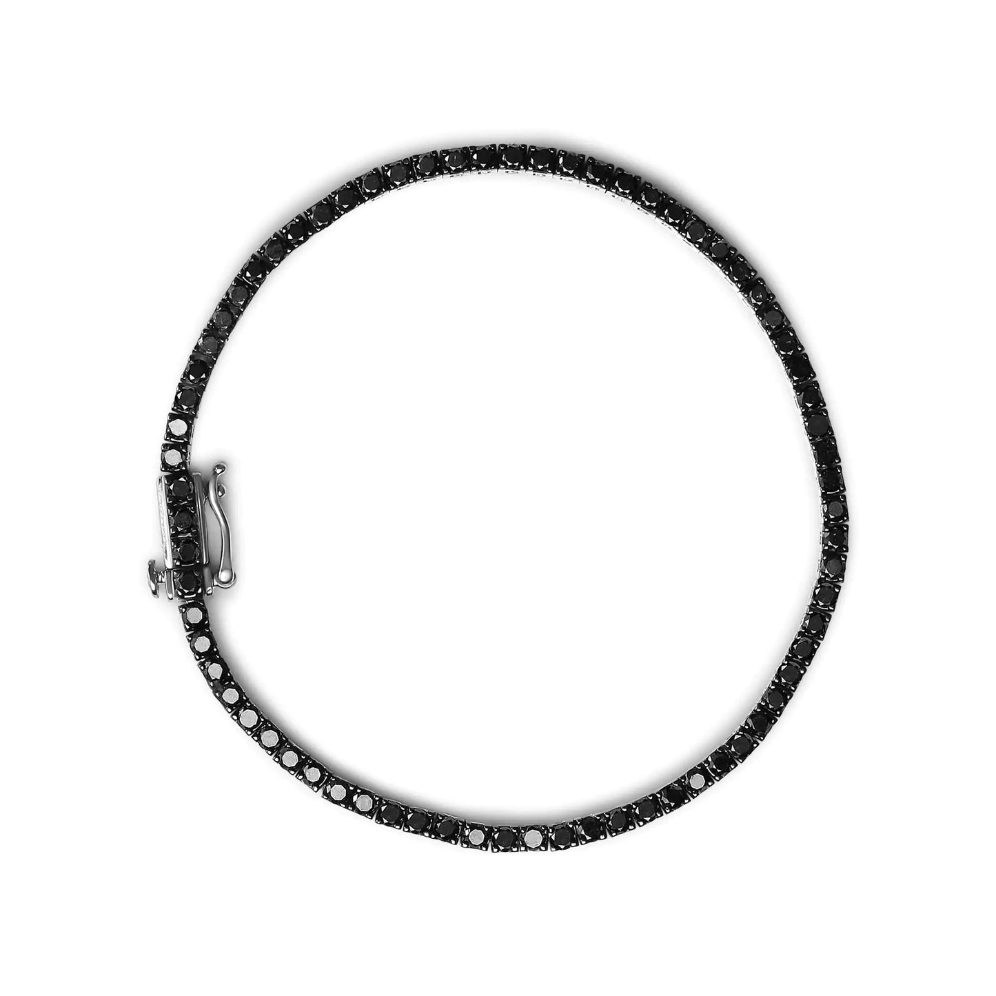 Sterling Silver Black Diamond Tennis Bracelet 7.25" | Bracelets | Elegant Emulations Jewelry USA