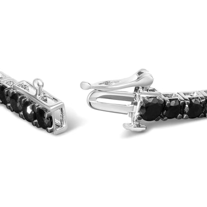 Sterling Silver Black Diamond Tennis Bracelet 7.25" | Bracelets | Elegant Emulations Jewelry USA