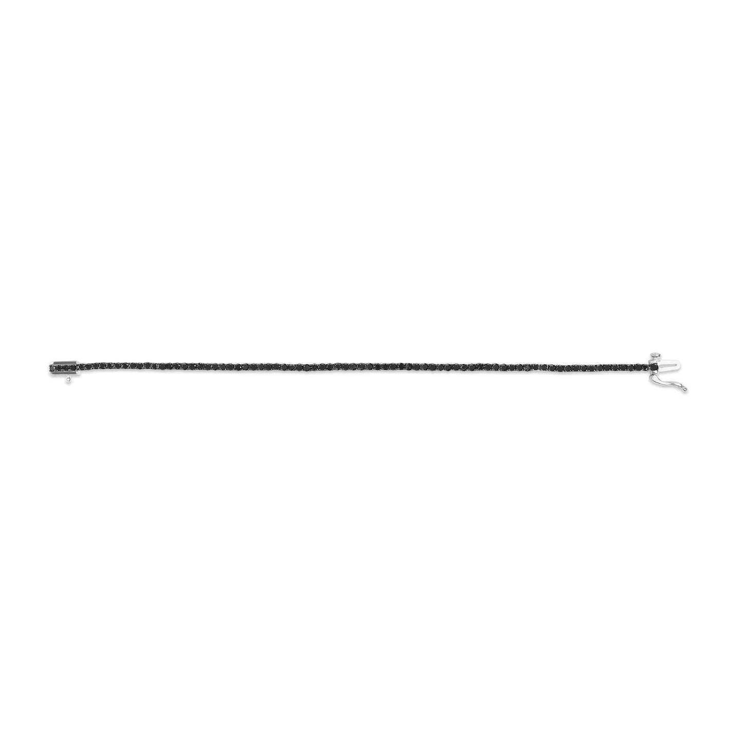 Sterling Silver Black Diamond Tennis Bracelet 7.25" | Bracelets | Elegant Emulations Jewelry USA