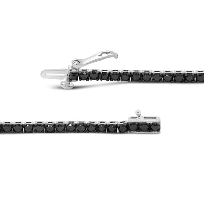 Sterling Silver Black Diamond Tennis Bracelet 7.25" | Bracelets | Elegant Emulations Jewelry USA