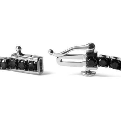 Sterling Silver Black Diamond Tennis Bracelet 7.25" | Bracelets | Elegant Emulations Jewelry USA