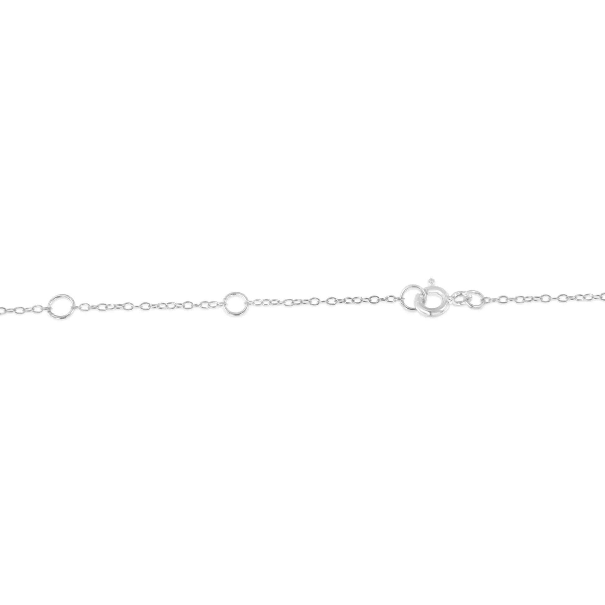Sterling Silver Blue Diamond Rolo Chain Necklace (0.54cttw, I2 - I3) | Necklace | Elegant Emulations Jewelry USA