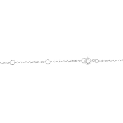Sterling Silver Blue Diamond Rolo Chain Necklace (0.54cttw, I2 - I3) | Necklace | Elegant Emulations Jewelry USA