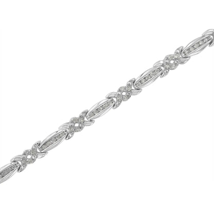 Sterling Silver Diamond Accent X - Link Bracelet | Bracelets | Elegant Emulations Jewelry USA