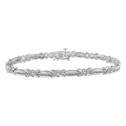 Sterling Silver Diamond Accent X - Link Bracelet | Bracelets | Elegant Emulations Jewelry USA