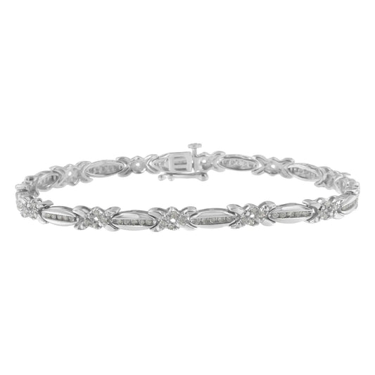 Sterling Silver Diamond Accent X - Link Bracelet | Bracelets | Elegant Emulations Jewelry USA