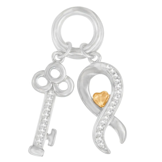 Sterling Silver Diamond Key Pendant Necklace | Necklace | Elegant Emulations Jewelry USA