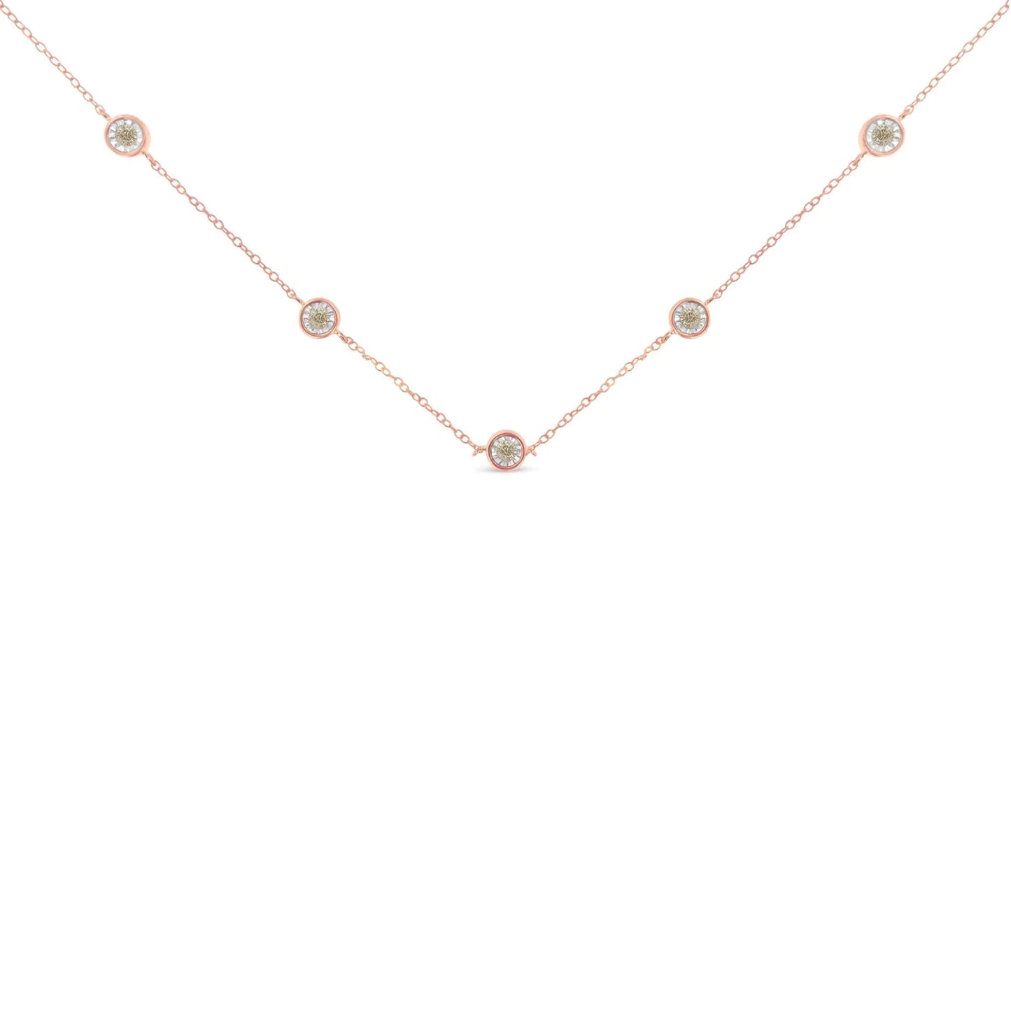 Sterling Silver Diamond Link Necklace (0.5ct K - L, I2 - I3) | Necklace | Elegant Emulations Jewelry USA