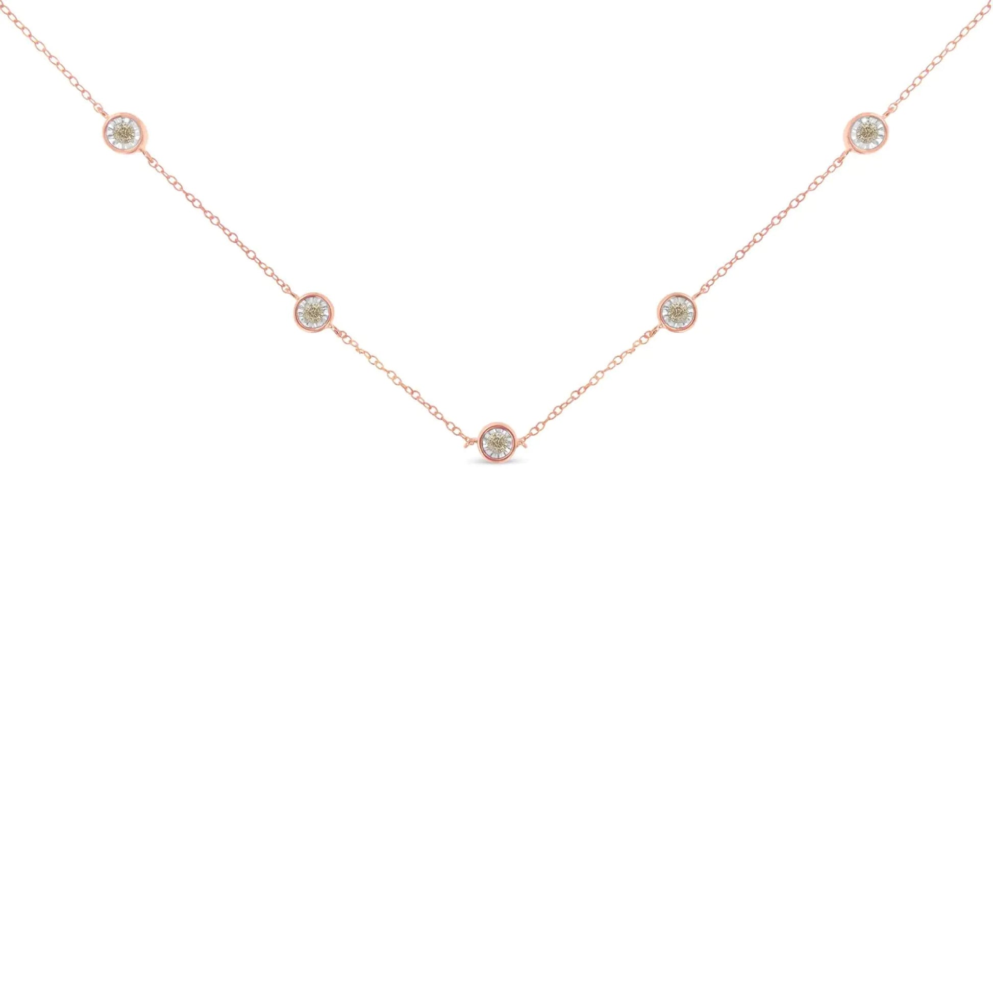 Sterling Silver Diamond Link Necklace (0.5ct K - L, I2 - I3) | Necklace | Elegant Emulations Jewelry USA
