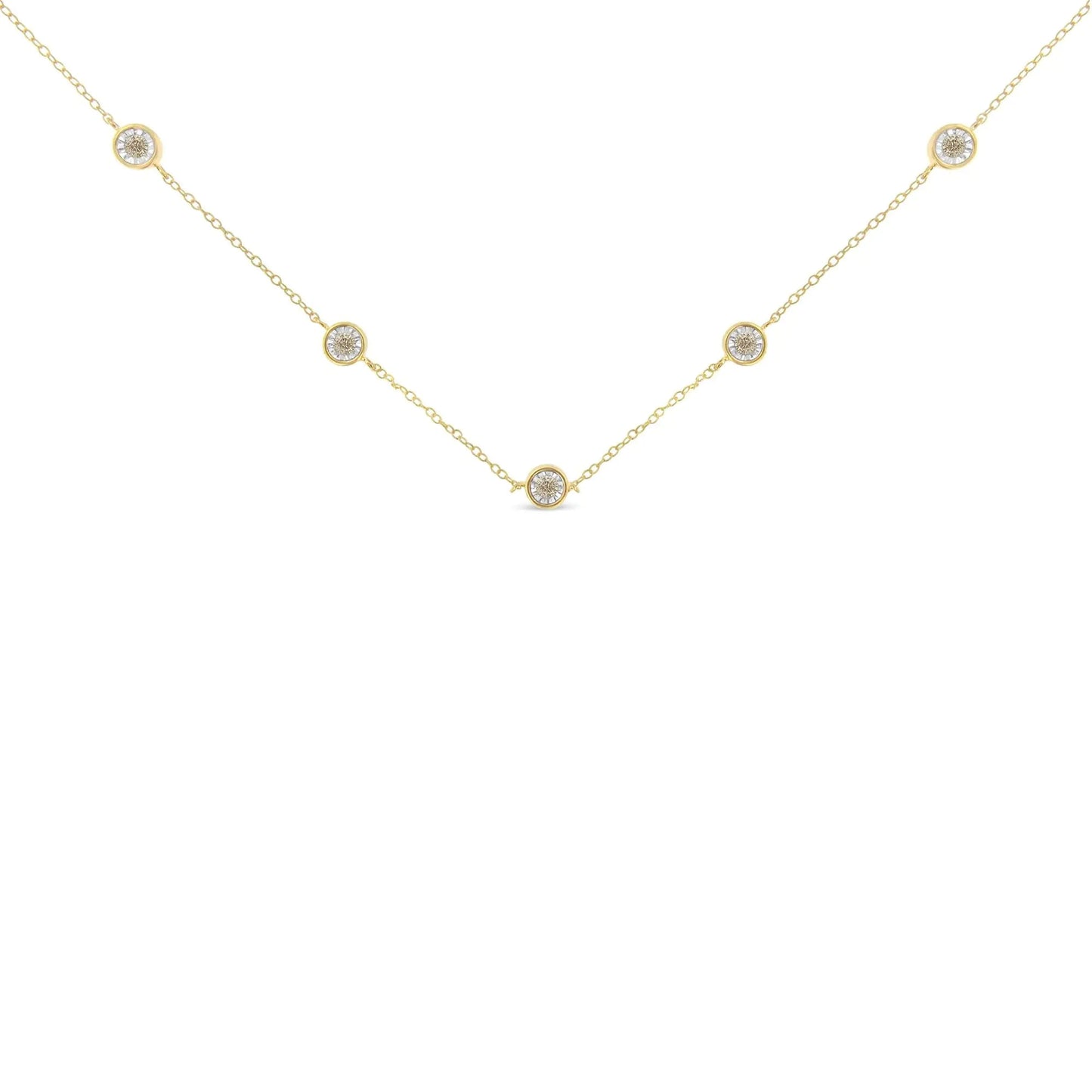 Sterling Silver Diamond Link Necklace (0.5ct K - L, I2 - I3) | Necklace | Elegant Emulations Jewelry USA