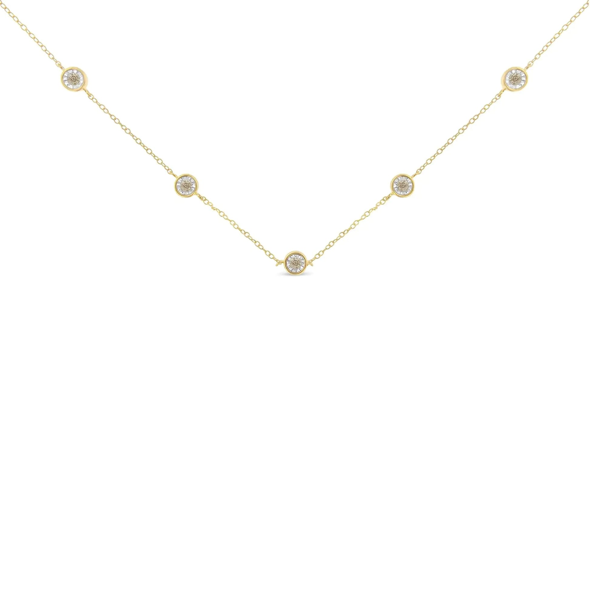 Sterling Silver Diamond Link Necklace (0.5ct K - L, I2 - I3) | Necklace | Elegant Emulations Jewelry USA