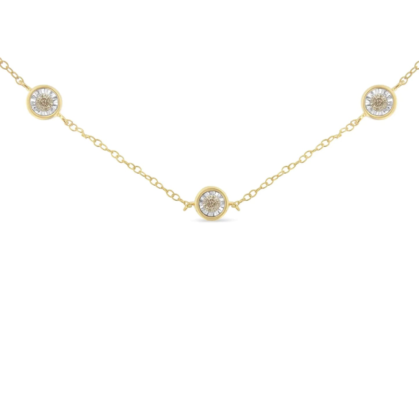 Sterling Silver Diamond Link Necklace (0.5ct K - L, I2 - I3) | Necklace | Elegant Emulations Jewelry USA