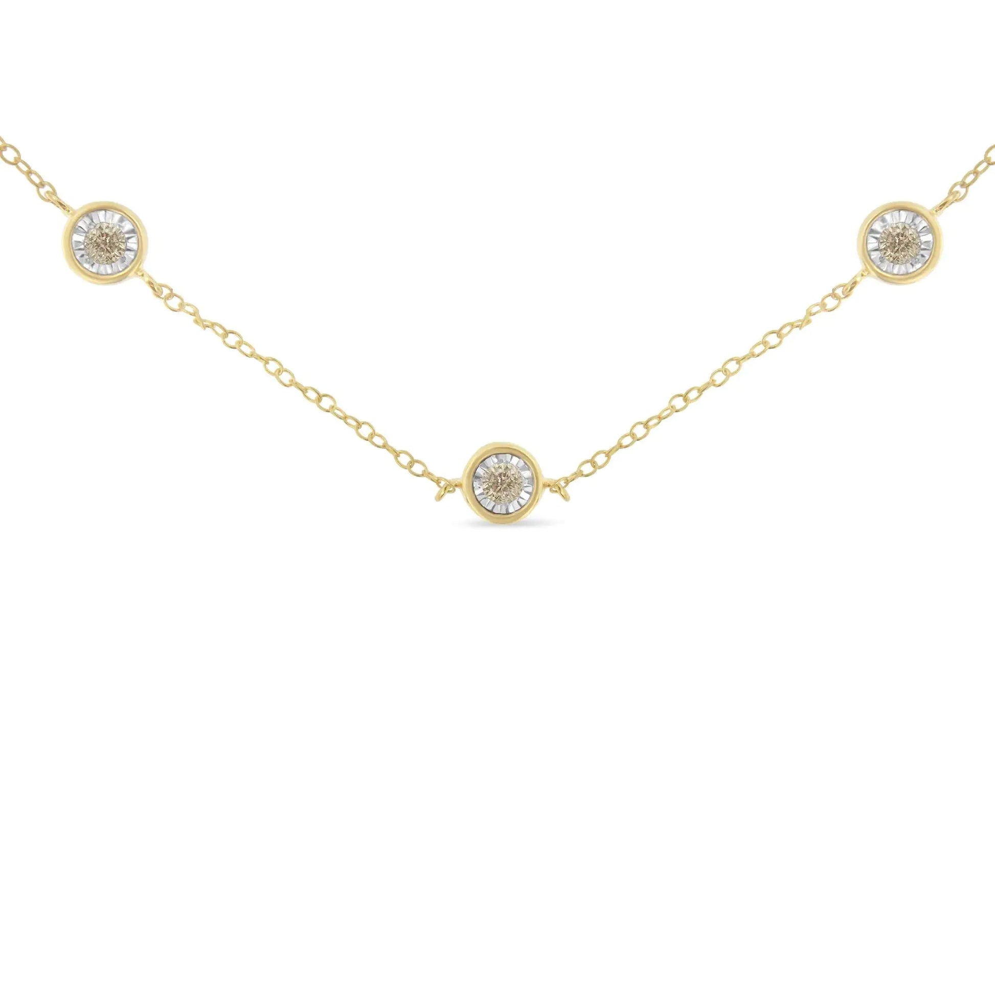 Sterling Silver Diamond Link Necklace (0.5ct K - L, I2 - I3) | Necklace | Elegant Emulations Jewelry USA