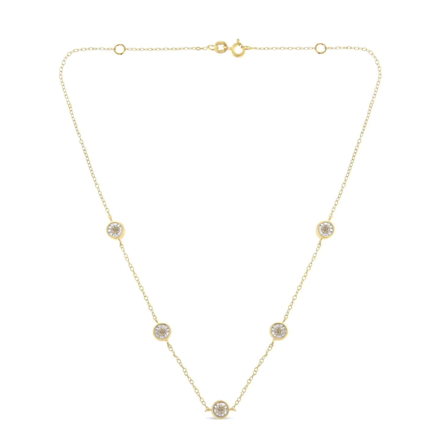 Sterling Silver Diamond Link Necklace (0.5ct K - L, I2 - I3) | Necklace | Elegant Emulations Jewelry USA