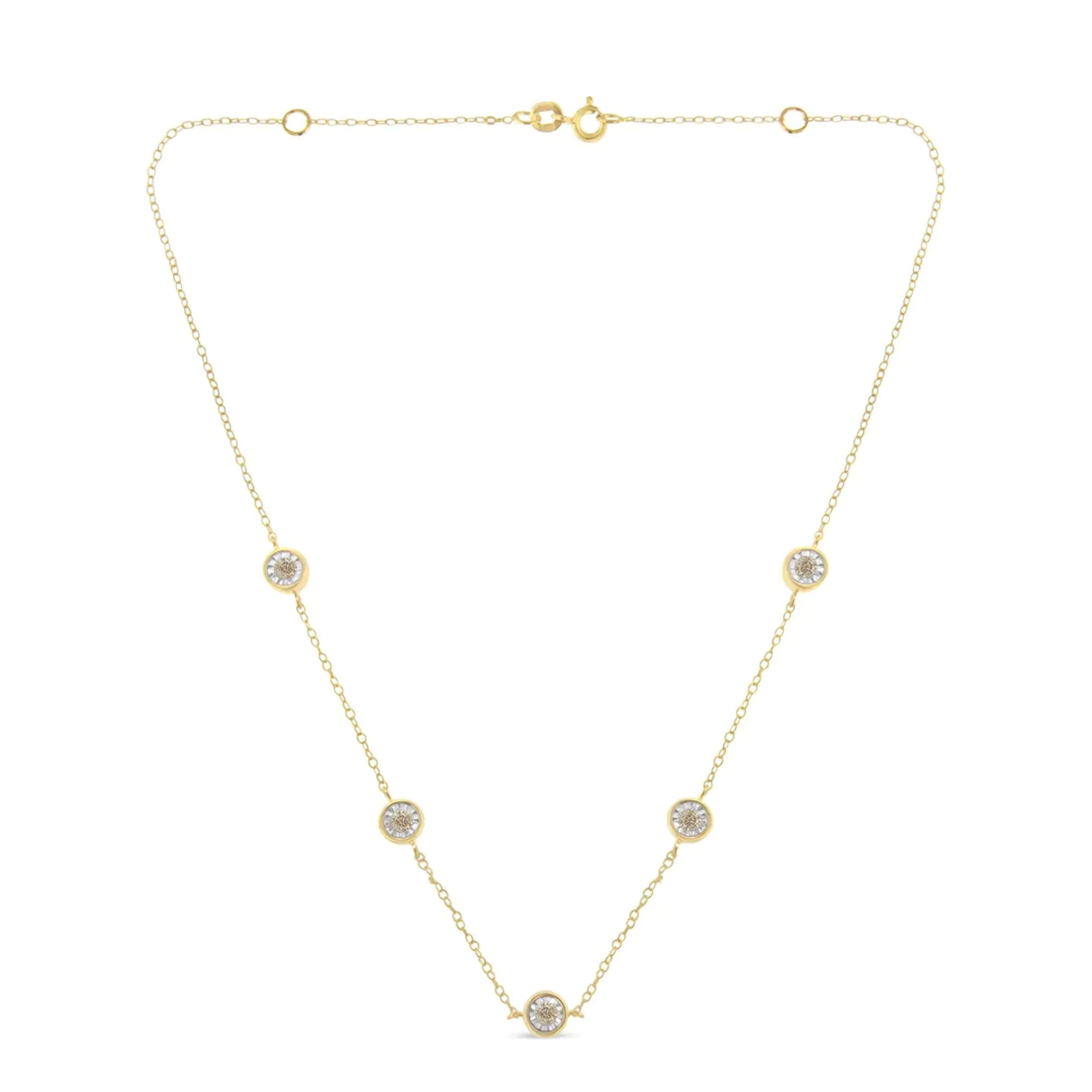 Sterling Silver Diamond Link Necklace (0.5ct K - L, I2 - I3) | Necklace | Elegant Emulations Jewelry USA