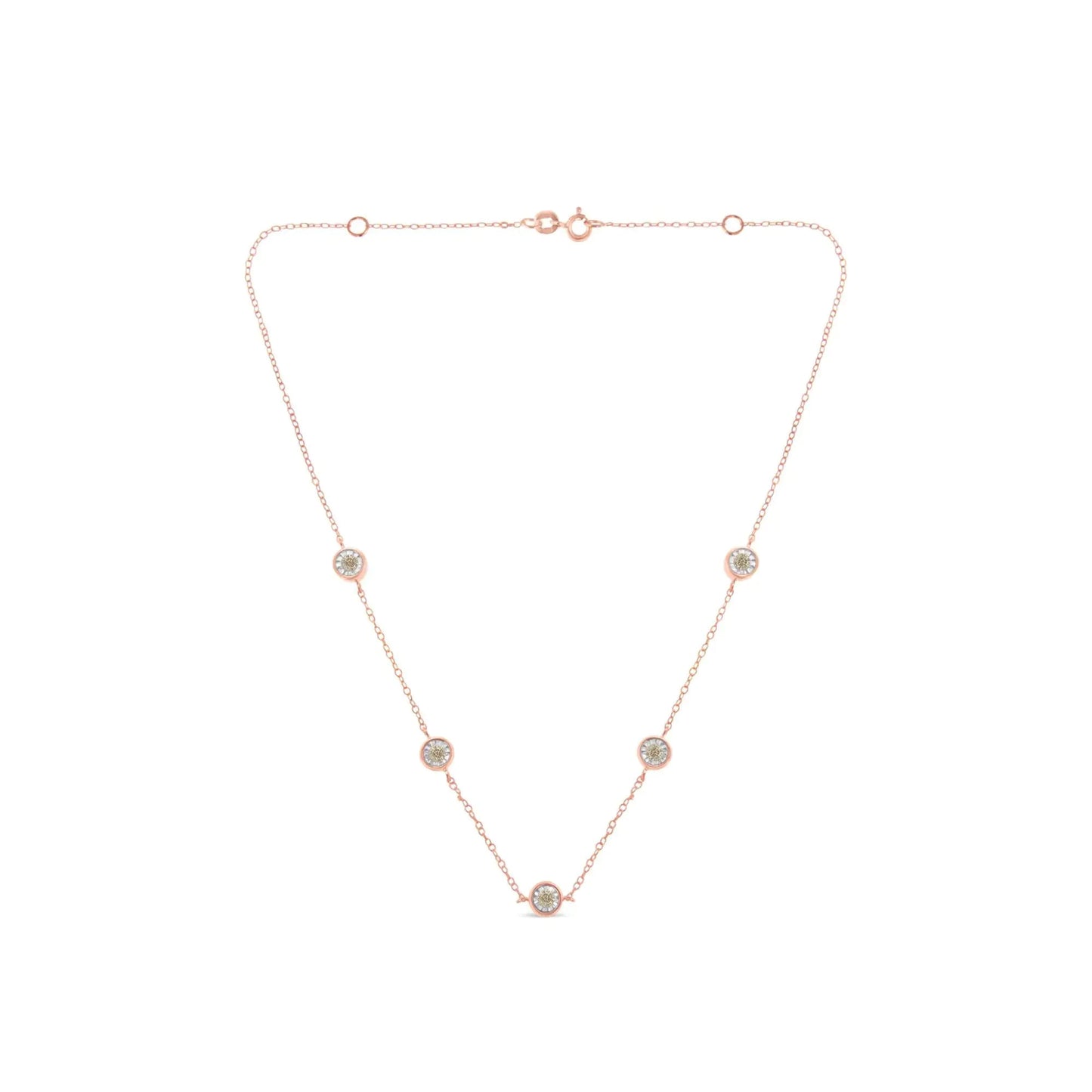 Sterling Silver Diamond Link Necklace (0.5ct K - L, I2 - I3) | Necklace | Elegant Emulations Jewelry USA