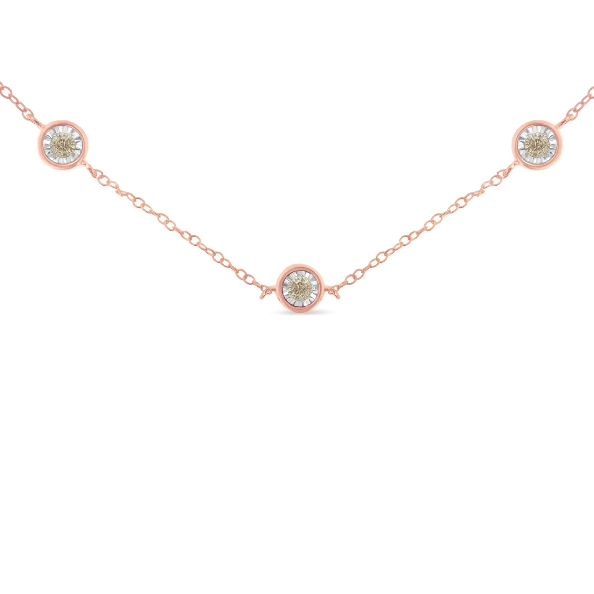 Sterling Silver Diamond Link Necklace (0.5ct K - L, I2 - I3) | Necklace | Elegant Emulations Jewelry USA