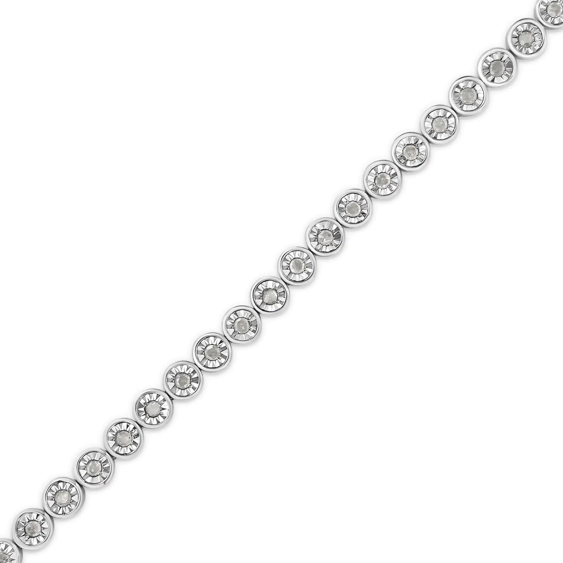 Sterling Silver Diamond Link Tennis Bracelet | Bracelets | Elegant Emulations Jewelry USA