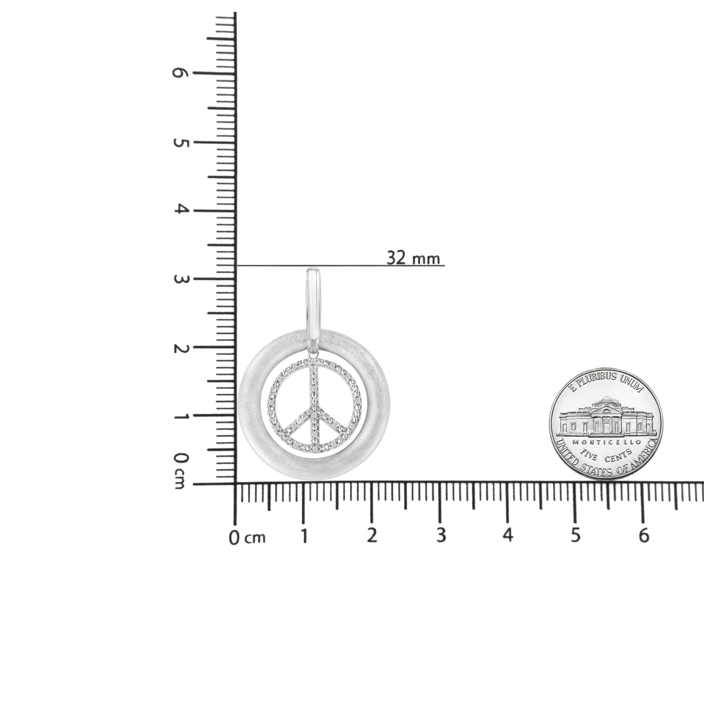Sterling Silver Diamond Peace Pendant Necklace | Necklace | Elegant Emulations Jewelry USA