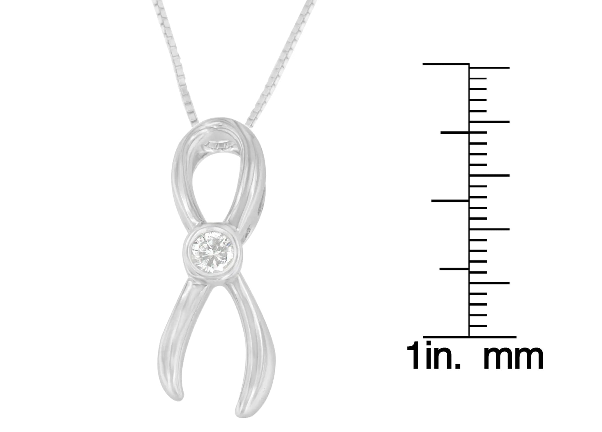 Sterling Silver Diamond Ribbon Necklace | Necklace | Elegant Emulations Jewelry USA